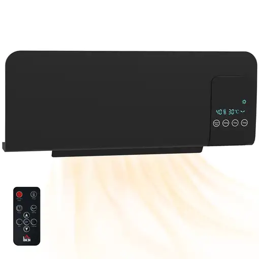 Calefactor Eléctrico de Pared 1000W/2000W Control Remoto 54,5x12x21,5 cm HOMCOM Calefactor Eléctrico de Pared 1000W/2000W Control Remoto 54,5x12x21,5 cm HOMCOM