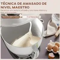 Batidora Amasadora 1300W 4,5L 6 Velocidades Bol de Acero Inoxidable Negro HOMCOM Batidora Amasadora 1300W 4,5L 6 Velocidades Bol de Acero Inoxidable Negro HOMCOM