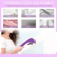 Plancha Vertical 1950W 2 L con Temperatura Ajustable en 11 Niveles Morado HOMCOM Plancha Vertical 1950W 2 L con Temperatura Ajustable en 11 Niveles Morado HOMCOM