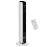 Calefactor Cerámico de Torre 1100/2200W con Mando para 25 m² Blanco HOMCOM