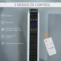 Calefactor Cerámico de Torre 1100/2200W con Mando para 25 m² Blanco HOMCOM