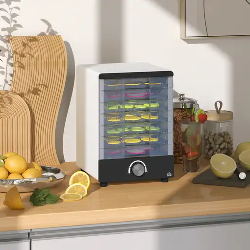 Deshidratador de Alimentos 350W con 7 Bandejas Temperatura Ajustable HOMCOM