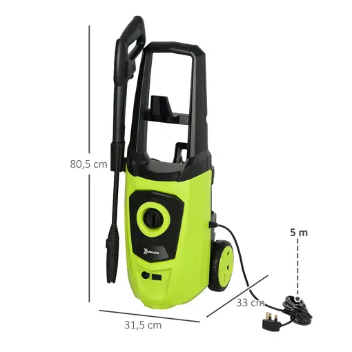 Hidrolimpiadora de Alta Presión 1800W Caudal 510 L/h Presión de 150 Bar DURHAND