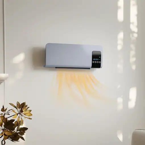 Calefactor Eléctrico de Pared 1000W/2000W Control Remoto 54,5x12x21,5 cm HOMCOM