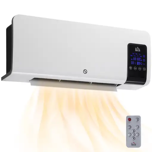 Calefactor Eléctrico de Pared 1000W/2000W Control Remoto 54,5x12x21,5 cm HOMCOM Calefactor Eléctrico de Pared 1000W/2000W Control Remoto 54,5x12x21,5 cm HOMCOM
