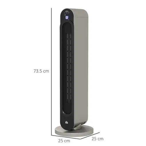 Calefactor Cerámico de Torre 1100/2200W con Mando Distancia Pantalla LED HOMCOM