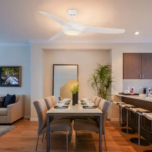 Ventilador de Techo Ø132 cm con Luz LED Mando y 3 Aspas Reversibles HOMCOM