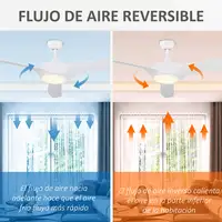 Ventilador de Techo Ø132 cm con Luz LED Mando y 3 Aspas Reversibles HOMCOM