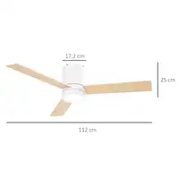 Ventilador de Techo 48W con Luz LED Mando a Distancia y 3 Aspas de Madera HOMCOM Ventilador de Techo 48W con Luz LED Mando a Distancia y 3 Aspas de Madera HOMCOM