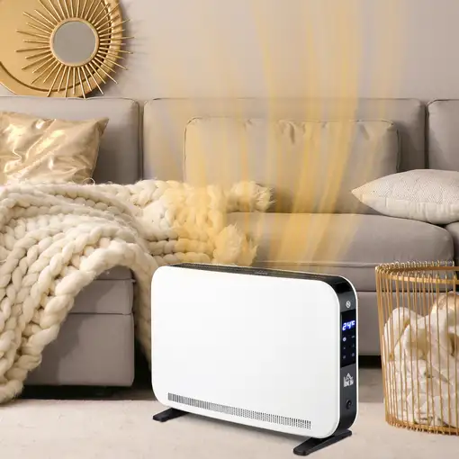 Calefactor Eléctrico 1830-2180W con 3 Modos de Calefacción Blanco HOMCOM