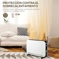 Calefactor Eléctrico 1830-2180W con 3 Modos de Calefacción Blanco HOMCOM