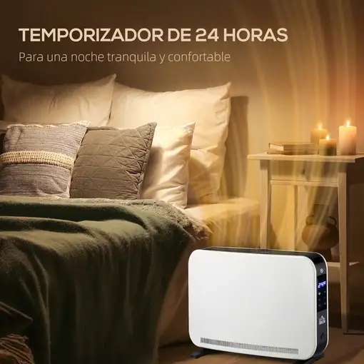 Calefactor Eléctrico 1830-2180W con 3 Modos de Calefacción Blanco HOMCOM