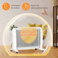 Calefactor Eléctrico 1000W/2000W Radiador de Mica con 4 Ruedas 79x27x54cm HOMCOM