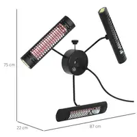 Calefactor Eléctrico Exterior 1000W/2000W/3000W para Jardín Ø87x22 cm Outsunny