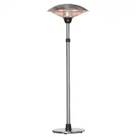 Calefactor de Pie de Exterior 1200/1800/3000W Ø58,5x160-200 cm Plata Outsunny