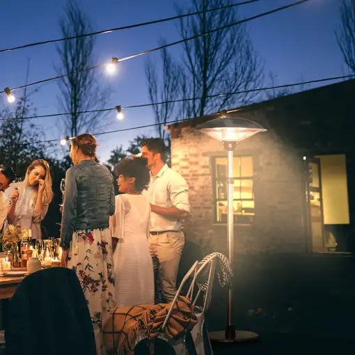 Calefactor de Pie de Exterior 1200/1800/3000W Ø58,5x160-200 cm Plata Outsunny