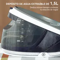 Centro de Planchado 2600W 100 g/min 8 Bares Función ECO Azul HOMCOM Centro de Planchado 2600W 100 g/min 8 Bares Función ECO Azul HOMCOM