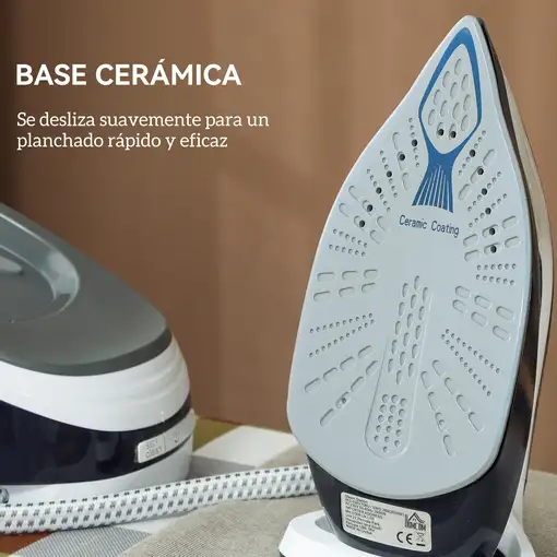 Centro de Planchado 2600W 100 g/min 8 Bares Función ECO Azul HOMCOM