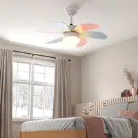 Ventilador de Techo con Luz 34W Ø82,5 cm Motor DC con 6 Aspas Multicolor HOMCOM Ventilador de Techo con Luz 34W Ø82,5 cm Motor DC con 6 Aspas Multicolor HOMCOM