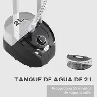 Plancha Vertical 1950W 2 L con Temperatura Ajustable Negro HOMCOM Plancha Vertical 1950W 2 L con Temperatura Ajustable Negro HOMCOM