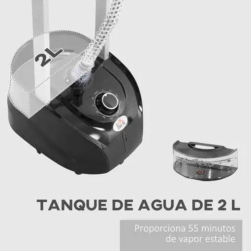 Plancha Vertical 1950W 2 L con Temperatura Ajustable Negro HOMCOM