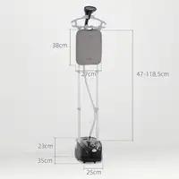 Plancha Vertical 1950W 2 L con Temperatura Ajustable Negro HOMCOM Plancha Vertical 1950W 2 L con Temperatura Ajustable Negro HOMCOM