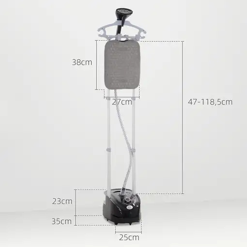 Plancha Vertical 1950W 2 L con Temperatura Ajustable Negro HOMCOM