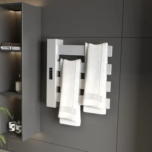 Toallero Eléctrico de Pared 130W con Control WIFI Blanco HOMCOM