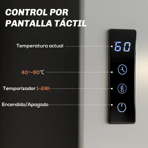 Toallero Eléctrico de Pared 130W con Control WIFI Blanco HOMCOM