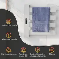 Toallero Eléctrico de Pared 130W con Control WIFI Blanco HOMCOM