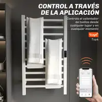 Toallero Eléctrico de Pared 110W con Control WIFI Temporizador Blanco HOMCOM