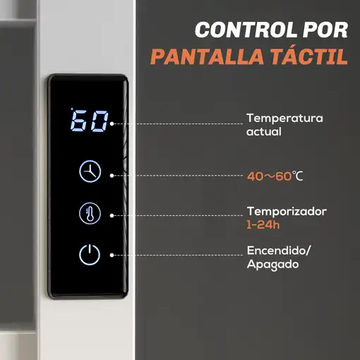 Toallero Eléctrico de Pared 110W con Control WIFI Temporizador Blanco HOMCOM