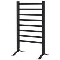 Toallero Eléctrico de Pared o Suelo con 8 Barras 53x35x90 cm Negro HOMCOM
