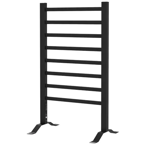 Toallero Eléctrico de Pared o Suelo con 8 Barras 53x35x90 cm Negro HOMCOM Toallero Eléctrico de Pared o Suelo con 8 Barras 53x35x90 cm Negro HOMCOM