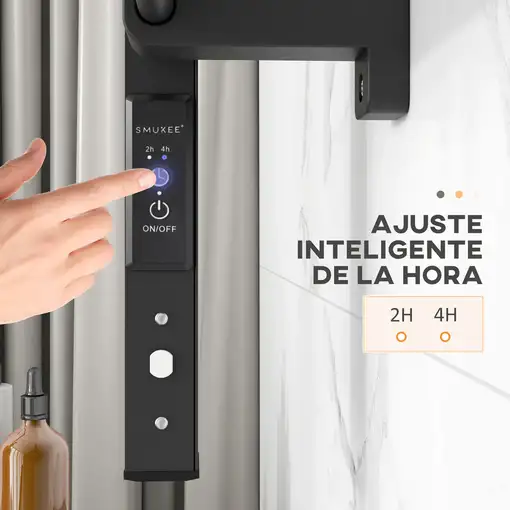 Toallero Eléctrico de Pared o Suelo con 8 Barras 53x35x90 cm Negro HOMCOM