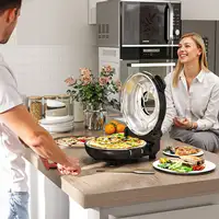 Horno para Pizza en 5 Minutos 1200W Temporizador 15min Negro HOMCOM