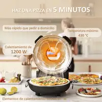 Horno para Pizza en 5 Minutos 1200W Temporizador 15min Negro HOMCOM