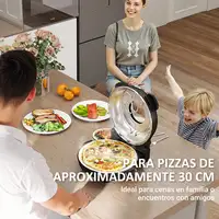 Horno para Pizza en 5 Minutos 1200W Temporizador 15min Negro HOMCOM