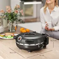 Horno para Pizza en 5 Minutos 1200W Temporizador 15min Negro HOMCOM