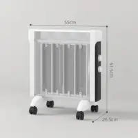 Radiador Eléctrico bajo Consumo 2000 W con Ruedas Panel Calefactor Blanco HOMCOM