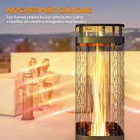 Estufa de Pellets 6.86 KW sin Electricidad con Tubo de Vidrio Negro Outsunny