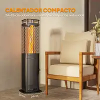 Estufa de Pellets 6.86 KW sin Electricidad con Tubo de Vidrio Negro Outsunny