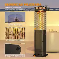 Estufa de Pellets 6.86 KW sin Electricidad con Tubo de Vidrio Negro Outsunny