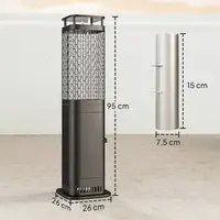 Estufa de Pellets 6.86 KW sin Electricidad con Tubo de Vidrio Negro Outsunny