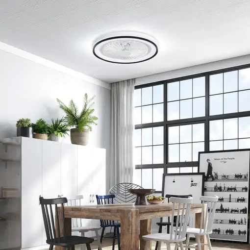 Ventilador de Techo con Luz LED 48,5 W Motor DC Reversible Blanco HOMCOM