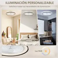 Ventilador de Techo con Luz LED 48,5 W Motor DC Reversible Blanco HOMCOM Ventilador de Techo con Luz LED 48,5 W Motor DC Reversible Blanco HOMCOM