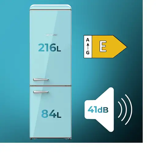 Nevera y congelador Independiente 300 L Azul 02759 CECOTEC