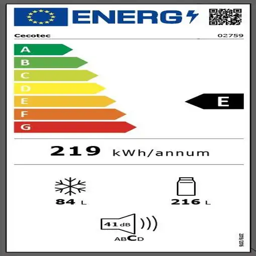 Nevera y congelador Independiente 300 L Azul 02759 CECOTEC
