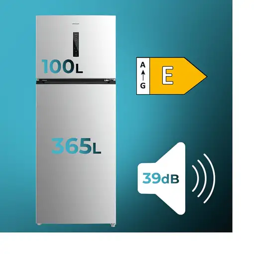 Frigoríficos dos puertas Independiente 465 L Acero inoxidable 02072 CECOTEC