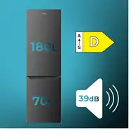 Nevera y congelador Independiente 250 L Acero inoxidable 02141 CECOTEC